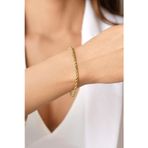 Fiyonk Kuyumculuk 14 Ayar Altın Işıltılı Burgu Halat Zincir Bileklik 3.30 mm