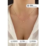 Fiyonk Kuyumculuk 14 Ayar Dorika Top Detaylı Kalp Altın Kolye