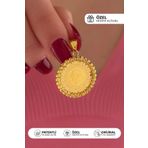 Fiyonk Kuyumculuk 22 Ayar Yatırımlık Yeni Çeyrek Altınlı 14 Ayar Altın Dorika Top Detaylı Tasarım Kolye Ucu