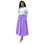 Fiyonklu Poplin Etek (Lila, S-M)