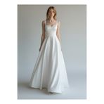FİYPER Beyaz Saten Abiye ve Nikah Elbisesi Maxi Boy