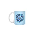 Fizello Abstract Blue Mandala Flower Zentangle Drawing Beyaz Kupa, 330 ml