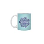 Fizello Abstract F Purple Blue Kaleidoscopic Art Beyaz Kupa, 330 ml, Seramik