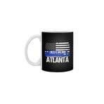 Fizello Atlanta Skyline ve Amerikan Bayrağı Beyaz Seramik Kupa, 330 ml