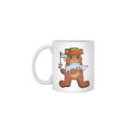 Fizello Bear As Angler With Fish Beyaz Kupa, 330 ml