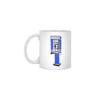 Fizello Beyaz Kupa, 330 ml, Telefon Kulübesi Baskılı, Hediyelik