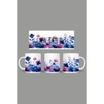 Fizello Çiçek Floral Temalı Kupa, 330 ml, Beyaz, Seramik FIZELLO-MUG-130-wt-floral