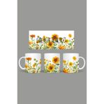 Fizello Çiçek Temalı Kupa, 330 ml, Beyaz, Seramik FIZELLO-MUG-406-wt-floral