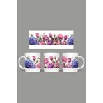 Fizello Çiçek Temalı Kupa, Beyaz, 330 ml, Seramik FIZELLO-MUG-046-wt-floral