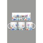 Fizello Çiçek Temalı Kupa, Beyaz, 330 ml, Seramik FIZELLO-MUG-117-wt-floral