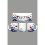 Fizello Çiçek Temalı Kupa, Beyaz, 330 ml, Seramik FIZELLO-MUG-239-wt-floral