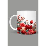 Fizello Çiçek Temalı Kupa, Beyaz, 330 ml, Seramik FIZELLO-MUG-346-wt-floral