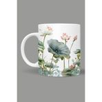 Fizello Çiçek Temalı Kupa, Beyaz, 330 ml, Seramik FIZELLO-MUG-475-wt-floral