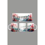 Fizello Çiçek Temalı Kupa, Beyaz, 330 ml, Seramik FIZELLO-MUG-477-wt-floral
