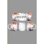 Fizello Çiçek Temalı Kupa, Beyaz, 330 ml, Seramik FIZELLO-MUG-479-wt-floral