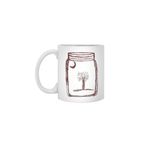 Fizello Garnet Mason Jar Beyaz Kupa, 330 ml, Seramik FIZELLO-MUG-10259