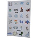 Fizello Kış Temalı Sticker Seti - 24 Adet Etiket - Folyo Kesim - Renkli