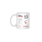 Fizello Kupa, Beyaz, 330 ml, Kedili Tasarım, My Cat Is My Valentine