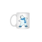 Fizello Polar Bear At Ice Skating With Scarf Beyaz Kupa, 330 ml