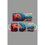 Fizello Renkli Çiçekler Colorful Floral Temalı Kupa, 330 ml, Beyaz, Seramik FIZELLO-MUG-238-colorful-floral