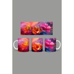 Fizello Renkli Çiçekler Temalı Kupa, 330 ml, Beyaz, Seramik FIZELLO-MUG-016-colorful-floral