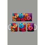 Fizello Renkli Çiçekler Temalı Kupa, 330 ml, Beyaz, Seramik FIZELLO-MUG-082-colorful-floral