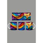 Fizello Renkli Çiçekler Temalı Kupa, 330 ml, Beyaz, Seramik FIZELLO-MUG-093-colorful-floral