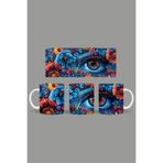 Fizello Renkli Çiçekler Temalı Kupa, 330 ml, Beyaz, Seramik FIZELLO-MUG-135-colorful-floral