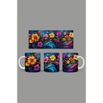 Fizello Renkli Çiçekler Temalı Kupa, 330 ml, Beyaz, Seramik FIZELLO-MUG-162-colorful-floral