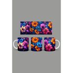 Fizello Renkli Çiçekler Temalı Kupa, 330 ml, Beyaz, Seramik FIZELLO-MUG-185-colorful-floral