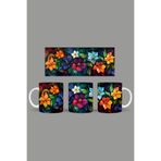 Fizello Renkli Çiçekler Temalı Kupa, 330 ml, Beyaz, Seramik FIZELLO-MUG-190-colorful-floral