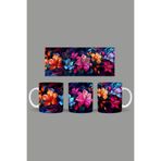 Fizello Renkli Çiçekler Temalı Kupa, 330 ml, Beyaz, Seramik FIZELLO-MUG-212-colorful-floral