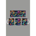 Fizello Renkli Çiçekler Temalı Kupa, 330 ml, Beyaz, Seramik FIZELLO-MUG-269-colorful-floral