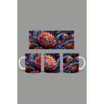 Fizello Renkli Çiçekler Temalı Kupa, 330 ml, Beyaz, Seramik FIZELLO-MUG-274-colorful-floral