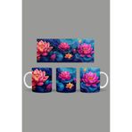 Fizello Renkli Çiçekler Temalı Kupa, 330 ml, Beyaz, Seramik FIZELLO-MUG-304-colorful-floral