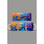 Fizello Renkli Çiçekler Temalı Kupa, 330 ml, Beyaz, Seramik FIZELLO-MUG-310-colorful-floral