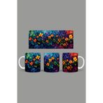 Fizello Renkli Çiçekler Temalı Kupa, 330 ml, Beyaz, Seramik FIZELLO-MUG-428-colorful-floral