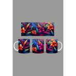 Fizello Renkli Çiçekler Temalı Kupa, 330 ml, Beyaz, Seramik FIZELLO-MUG-448-colorful-floral