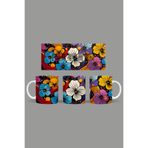 Fizello Renkli Çiçekler Temalı Kupa, 330 ml, Beyaz, Seramik FIZELLO-MUG-449-colorful-floral