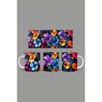 Fizello Renkli Çiçekler Temalı Kupa, 330 ml, Beyaz, Seramik FIZELLO-MUG-451-colorful-floral