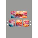 Fizello Renkli Çiçekler Temalı Kupa, 330 ml, Beyaz, Seramik FIZELLO-MUG-453-colorful-floral