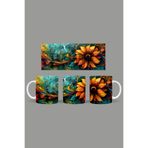 Fizello Renkli Çiçekler Temalı Kupa, 330 ml, Beyaz, Seramik FIZELLO-MUG-537-colorful-floral