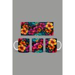 Fizello Renkli Çiçekler Temalı Kupa, 330 ml, Beyaz, Seramik FIZELLO-MUG-544-colorful-floral