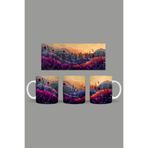 Fizello Renkli Çiçekler Temalı Kupa, 330 ml, Beyaz, Seramik FIZELLO-MUG-557-colorful-floral