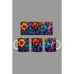 Fizello Renkli Çiçekler Temalı Kupa, 330 ml, Beyaz, Seramik FIZELLO-MUG-560-colorful-floral