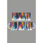 Fizello Renkli Çiçekler Temalı Kupa, 330 ml, Beyaz, Seramik FIZELLO-MUG-566-colorful-floral