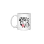 Fizello Rottweiler Dog Colored Eyes and Tongue Beyaz Kupa, 330 ml