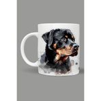 Fizello Rottweiler Kupa, Beyaz, 330 ml, Seramik