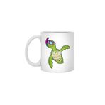 Fizello Turtle At Swimming With Snorkel Beyaz Kupa, 330 ml, Seramik