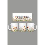 Fizello Yabani Çiçekler Temalı Kupa, 330 ml, Beyaz, Seramik FIZELLO-MUG-wildflower-1 FIZELLO-MUG-wildflower-1